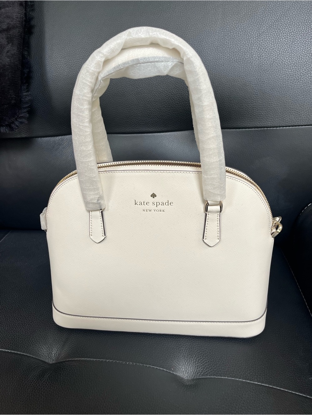 kate spade Ivory Dome Satchel with Gold Accent